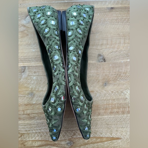 Tory Burch Yasmin Ballet Flat in Olive/Multi Size 6.5 - Picture 5 of 10